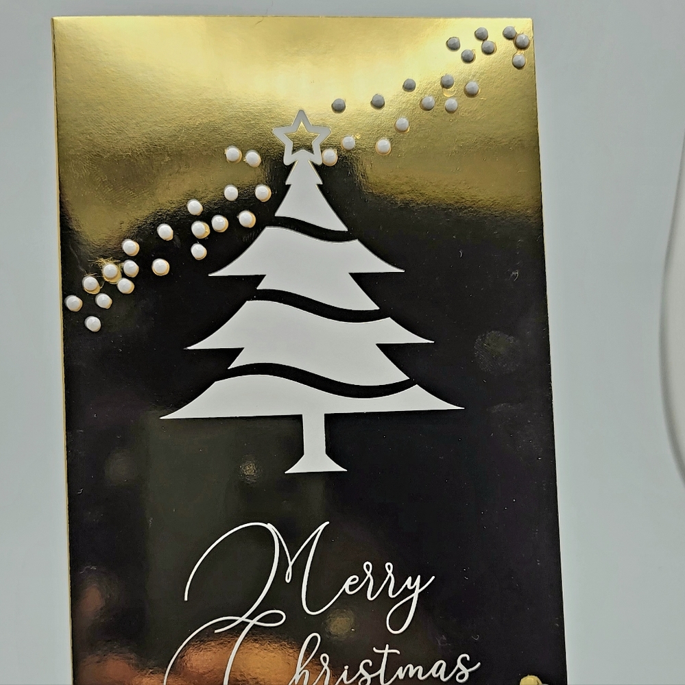 Gold & White Merry Christmas Card Small - Picture 2 of 2